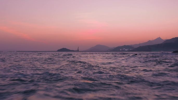 大海 海浪 波浪 海水 浪花 晚霞