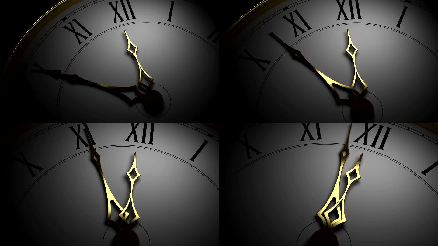 时钟动画时间时针光影创意钟表挂钟