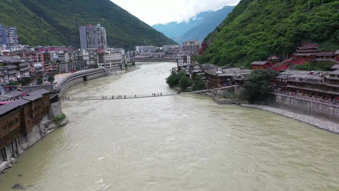 四川大渡河泸定桥航拍