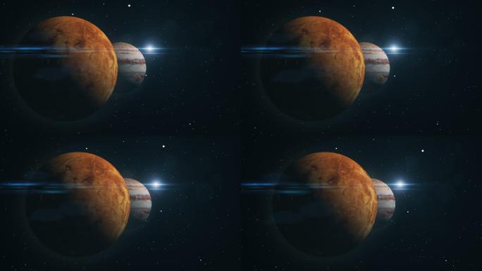 金星和木星三维动画插图