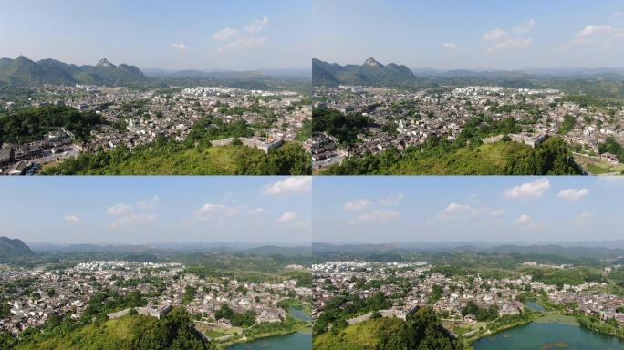 航拍贵阳青岩古镇5A景区