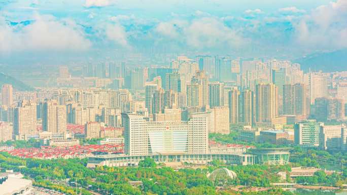 温岭市城市建设+云海延时摄影高清视频4K