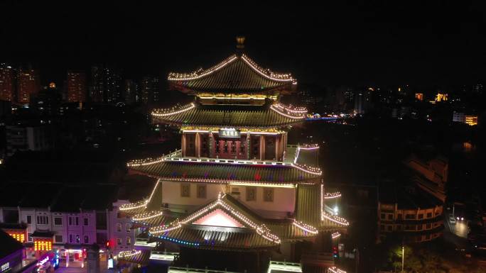 惠州合江楼夜景航拍