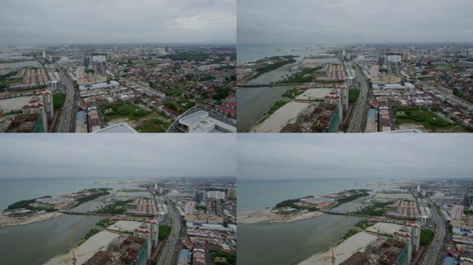 马六甲州,马来西亚,城市鸟瞰全景