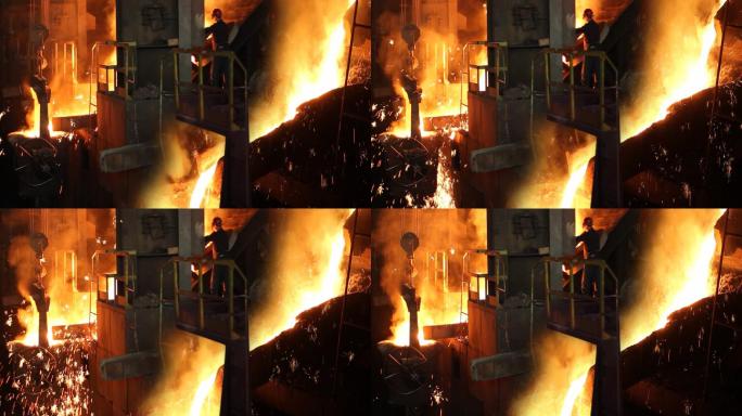 在熔炉中炼铁重工业熔炼冶炼