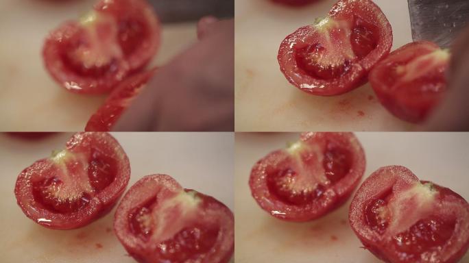 烫西红柿去皮切块  (1)