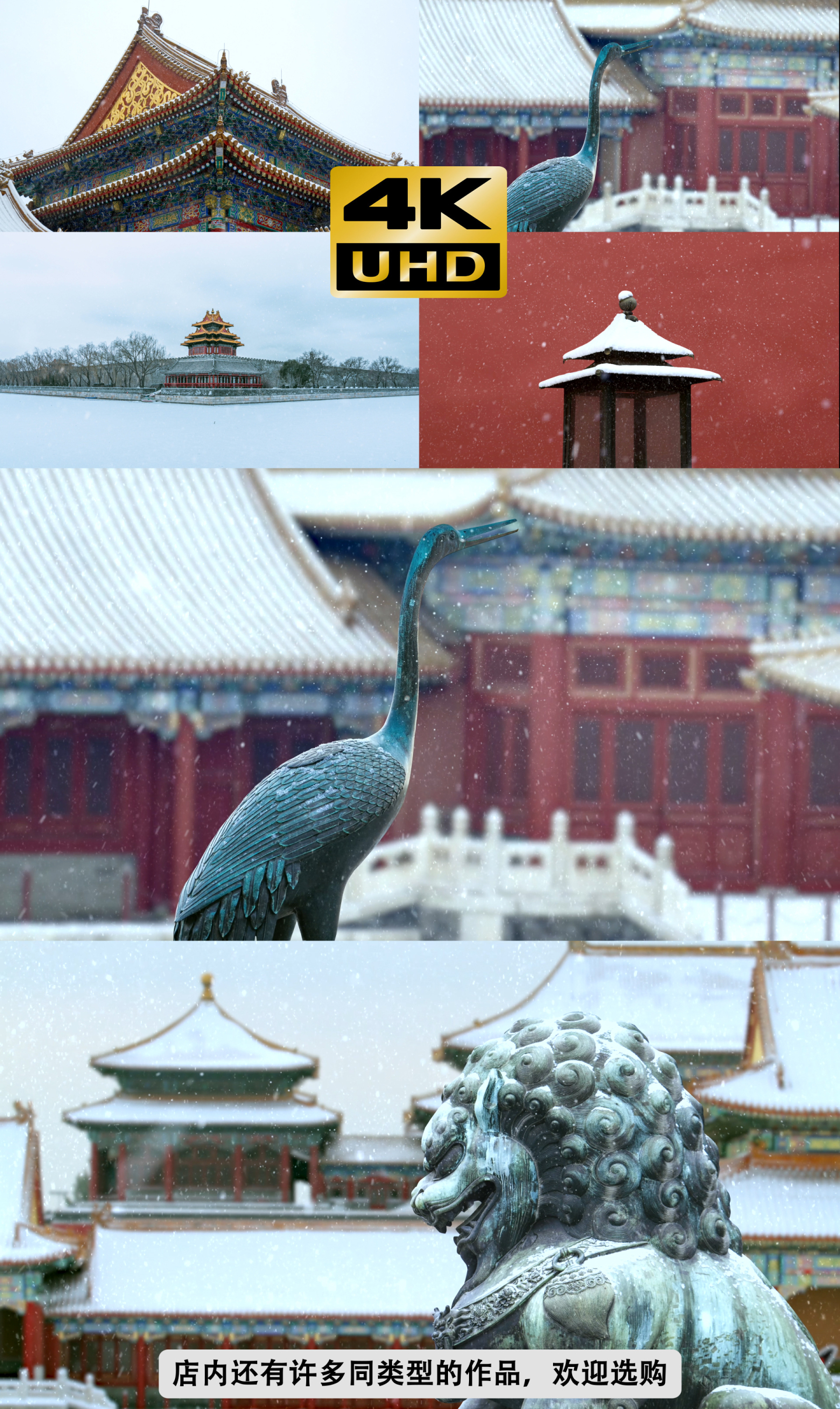 故宫雪景、冬天北京下雪