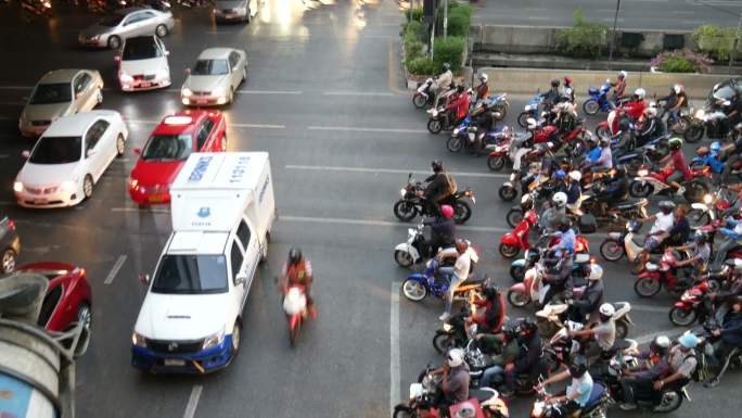 曼谷的交通风景国外外国街头街景车流人流