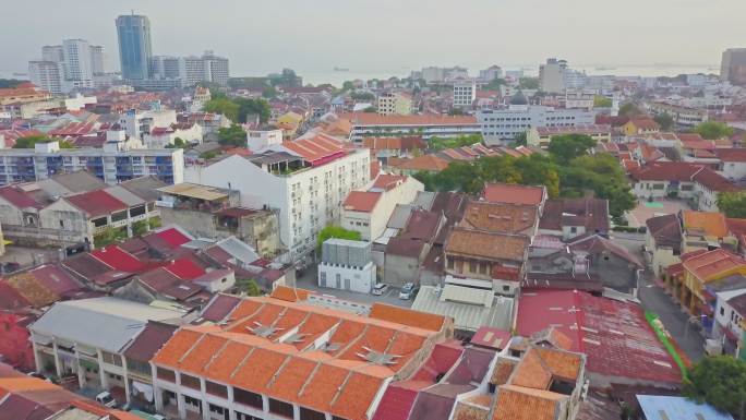 城市鸟瞰图建筑群大气外景全景空镜