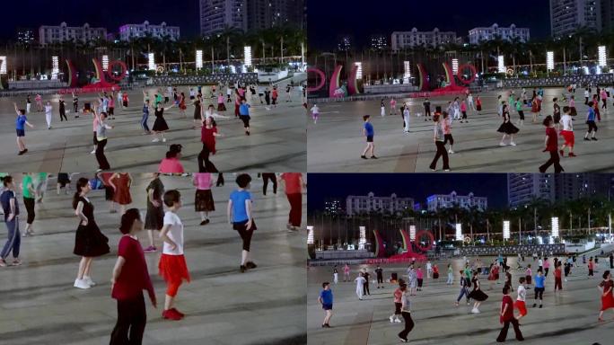 中国广场舞 城市人夜生活 健康舞