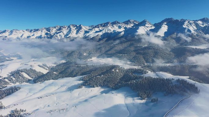 天山江布拉克雪景