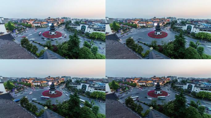 扬州城市景观的时间流逝