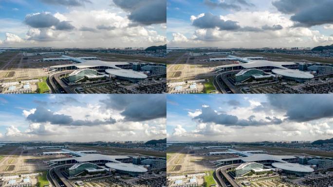 特殊延时拍摄：大飞机在深圳机场繁忙起降1