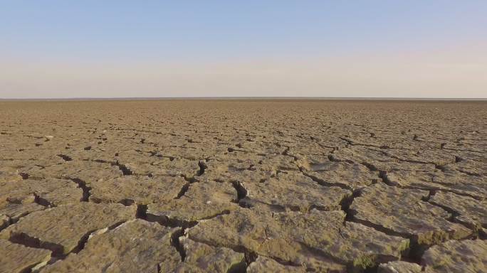 干旱期间泥土的裂缝