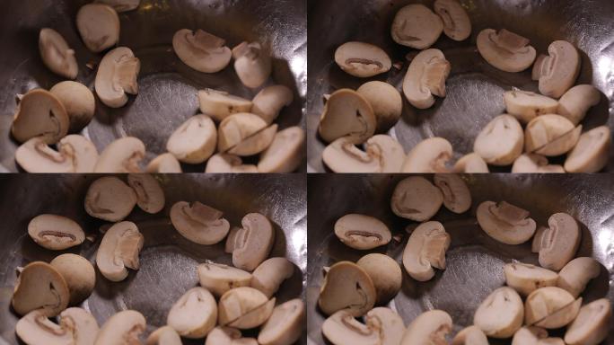 不锈钢水盆清洗口蘑草菇 (3)