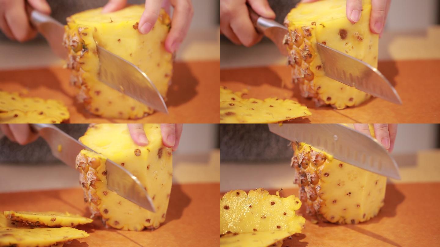 削菠萝皮切菠萝块  (5)
