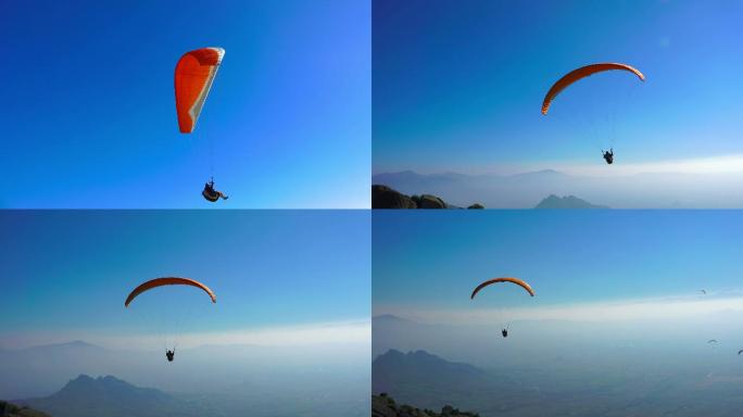 滑翔伞活动实拍视频素材高空