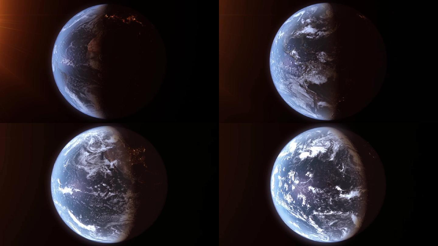电脑生成逼真的3d地球动画