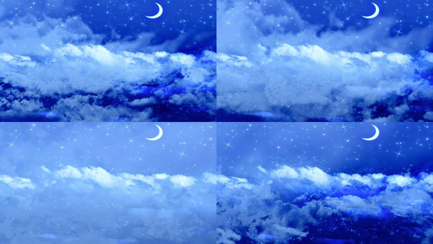 夜空中的月亮和星星动画