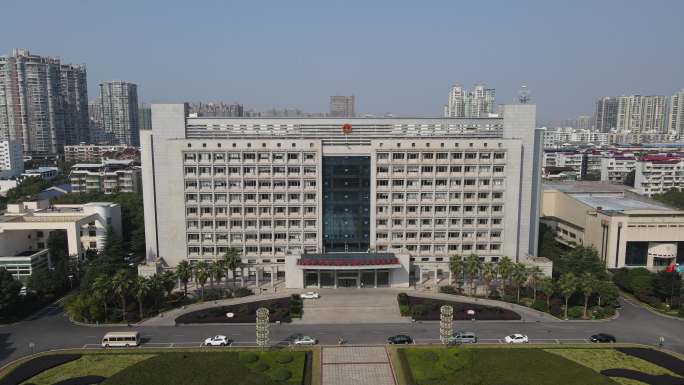 航拍湖南衡阳市政府办公大楼