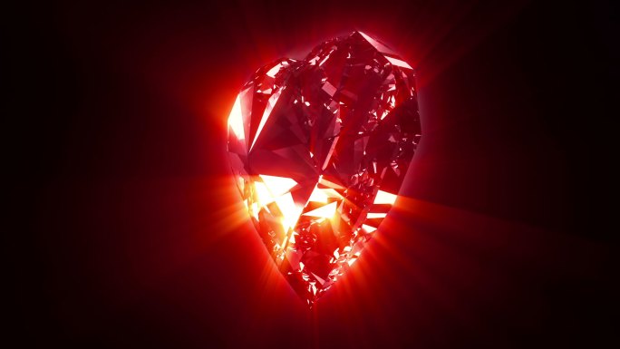 闪闪发光的红心钻石可抠像