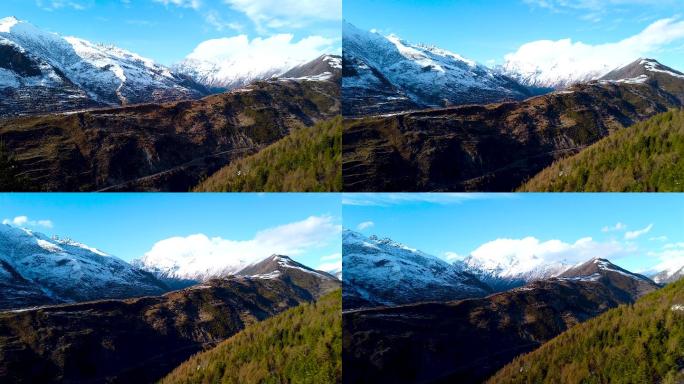 川西高原雪山雪景四姑娘山日落光影轨迹延时