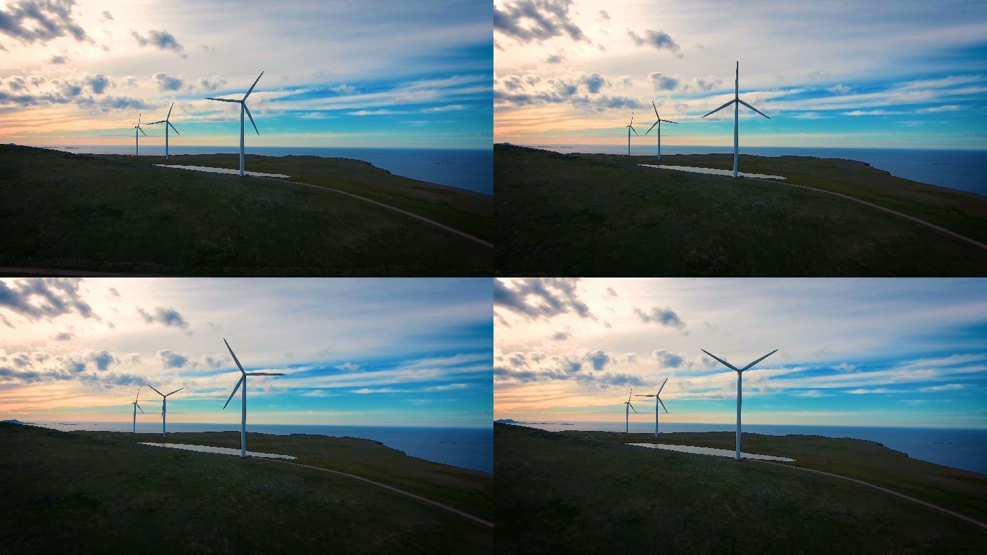 用于发电的风车视频素材风能风机清洁能源