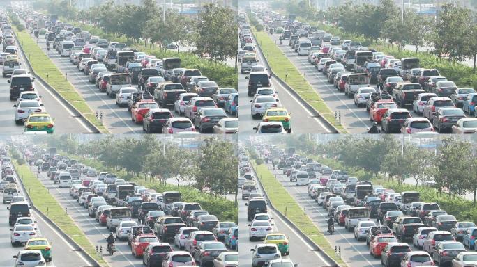 泰国交通堵塞的公路