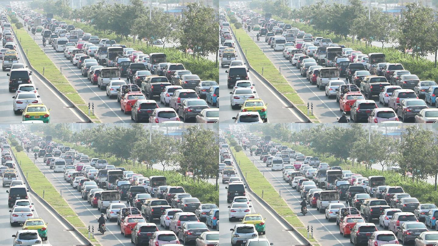 泰国交通堵塞的公路