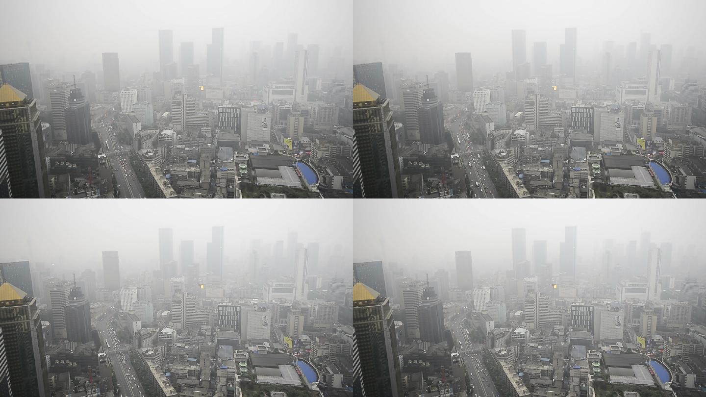 中国成都鸟瞰图中国成都雾都交通建筑
