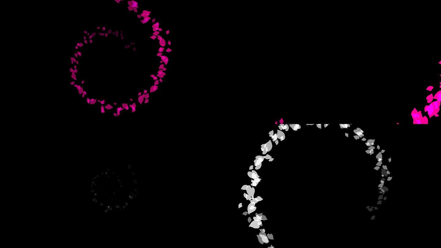 粉红心符号螺旋圆图案动画