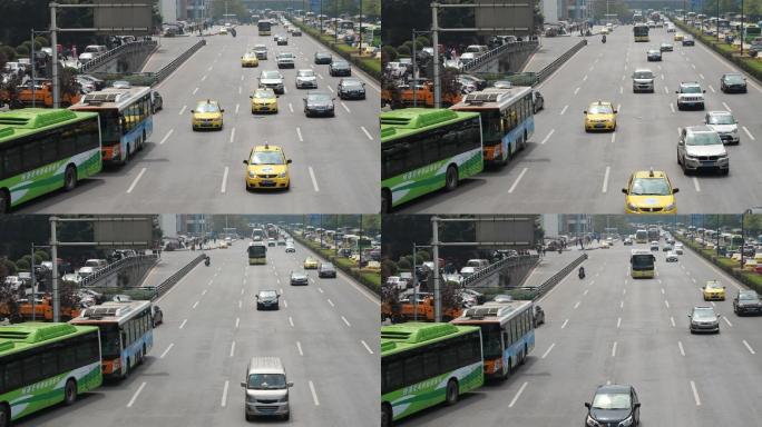 公交车 车流 重庆