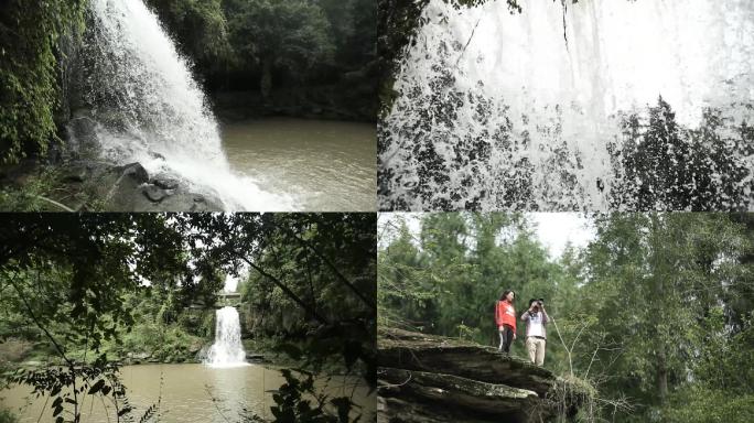 瀑布小河流水溪水原始丛林