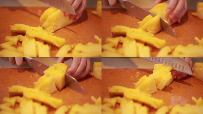 削菠萝皮切菠萝块  (10)