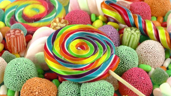 美味的糖和甜点彩虹糖蛀牙脂肪