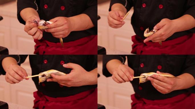 用筷子给小黄鱼去内脏的方法  (2)