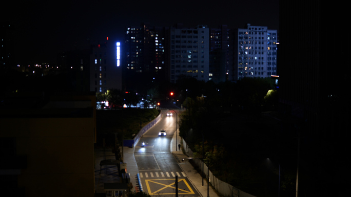 4k霓虹灯，城市夜景，夜晚马路