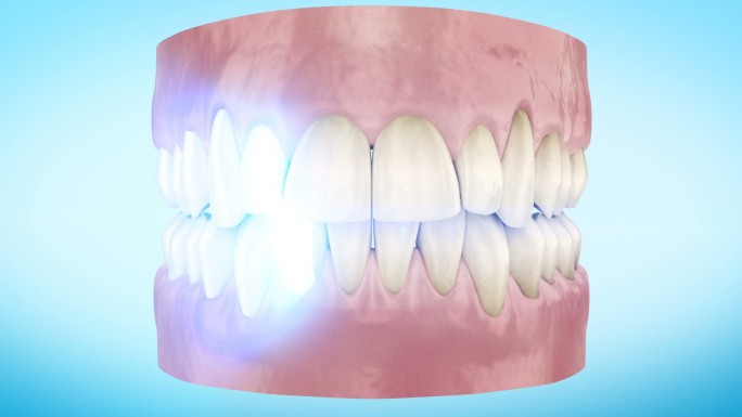 牙齿美白程序近距离3d动画
