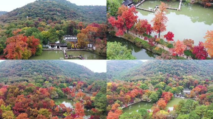 苏州天平山秋天航拍