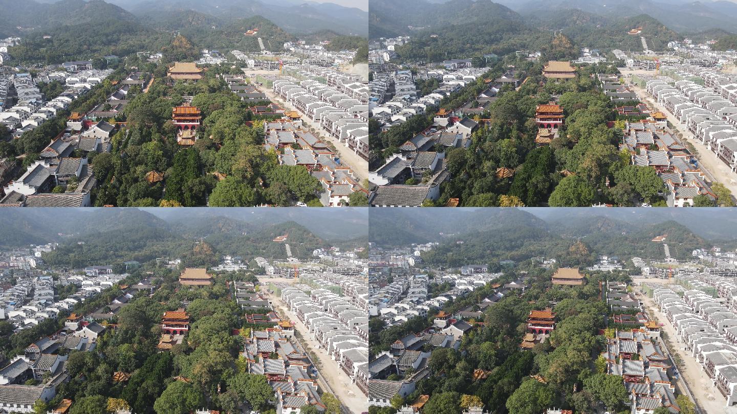 航拍湖南南岳衡山南岳大庙_3840x2160_高清视频素材下载(编号:6827150
