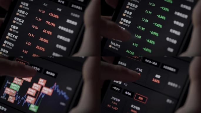 【8K正版素材】金融理财使用手机看股票