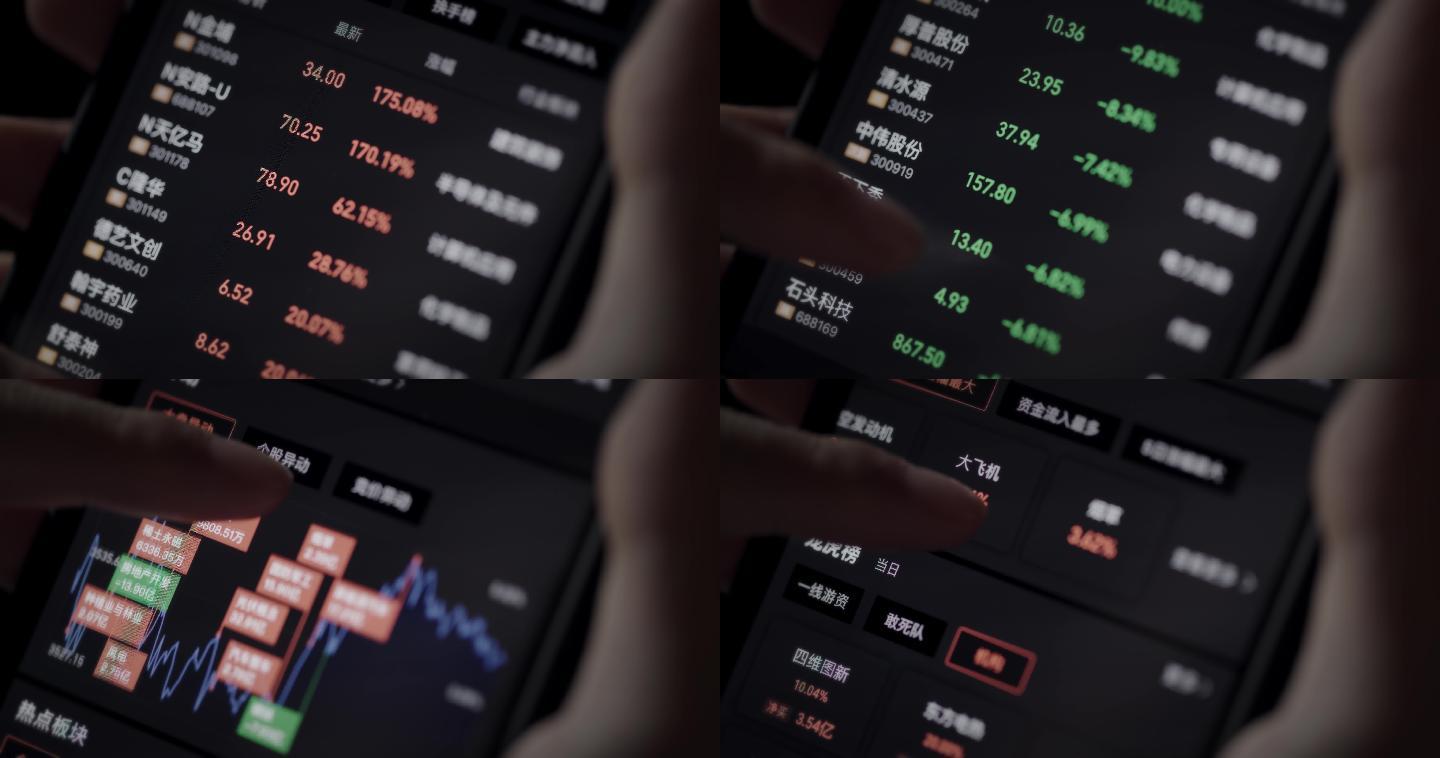 【8K正版素材】金融理财使用手机看股票