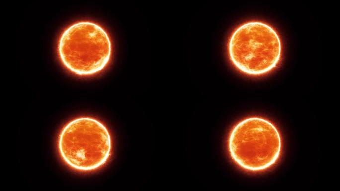 太阳或宇宙中任何其他燃烧的恒星的动画。