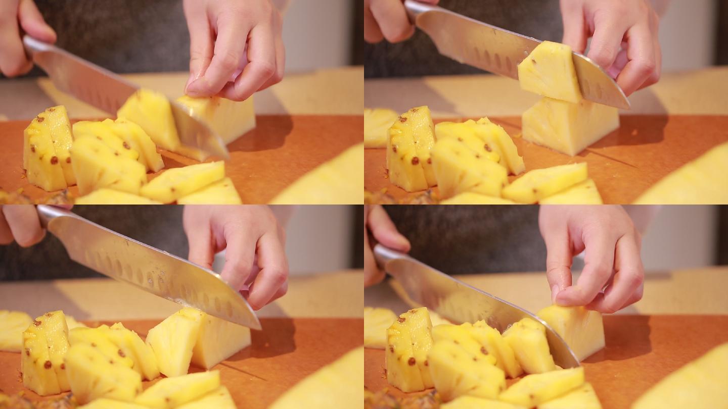 削菠萝皮切菠萝块  (7)