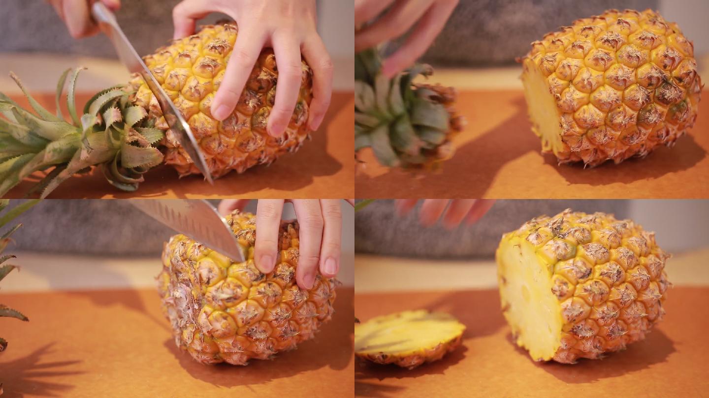削菠萝皮切菠萝块  (4)