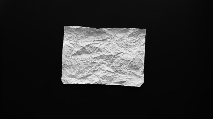 折纸停止装置。被揉皱的纸张废纸处理褶皱纹
