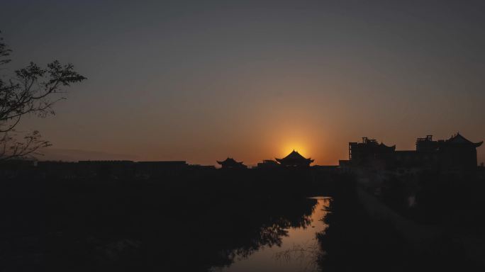 夕阳日落延时