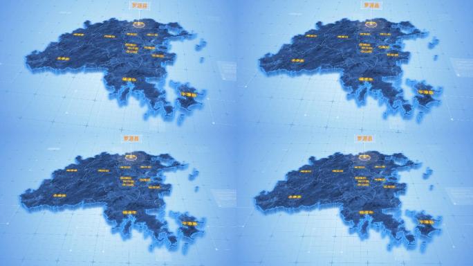 福建福州罗源县三维科技感地图