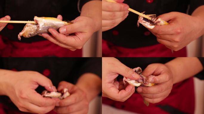 用筷子给小黄鱼去内脏的方法  (4)