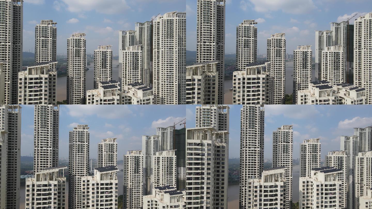 航拍南宁市天誉城高楼密集高档小区